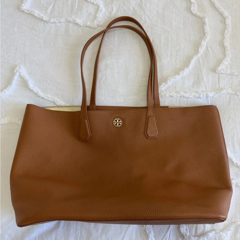 Tory Burch Tan Brown Leather Tote - Picture 2 of 12